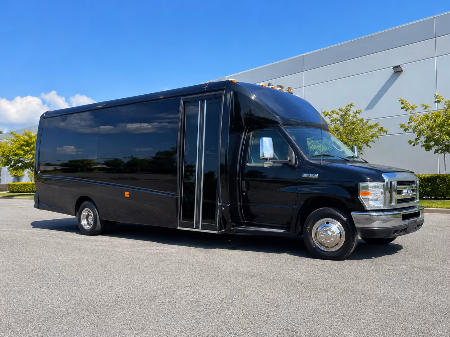Passenger seating aboard a party bus rental serving Raleigh