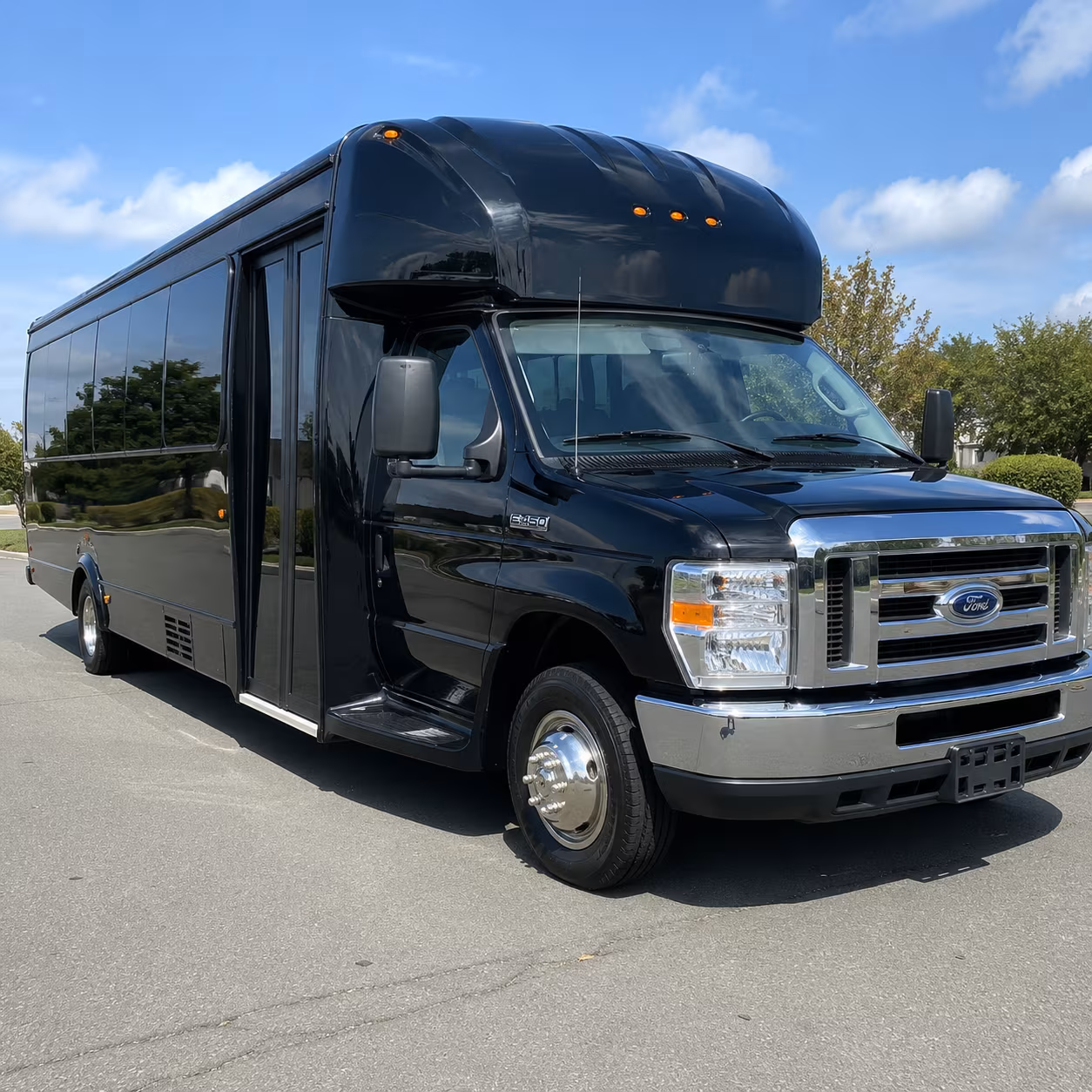Raleigh Private Event Transportation party bus exterior