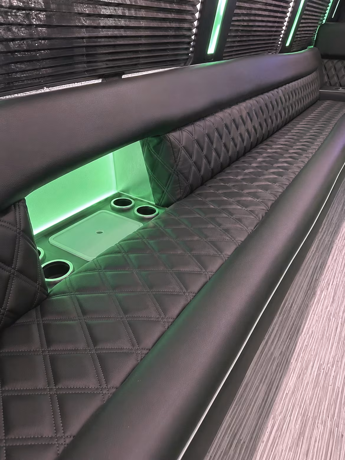 Raleigh Prom & Homecoming Transportation party bus interior