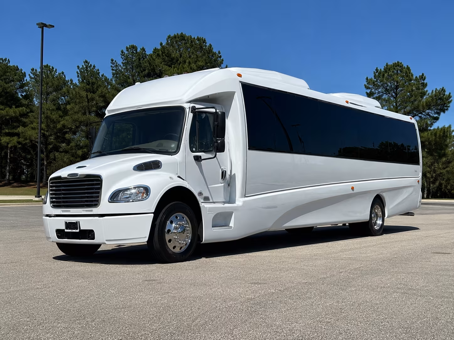 Raleigh Sporting Event Transportation party bus exterior