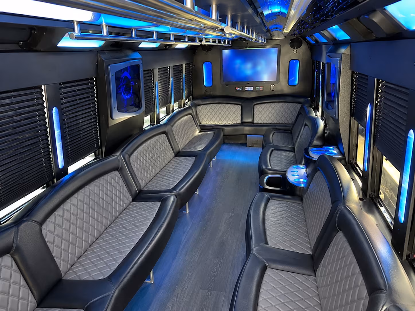 Raleigh Wedding Transportation party bus exterior