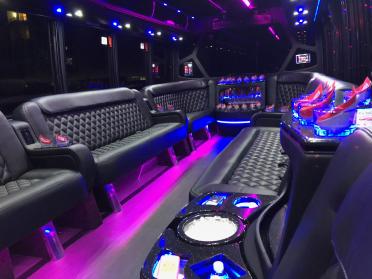 Greenville 15 Passenger Party Bus Interior