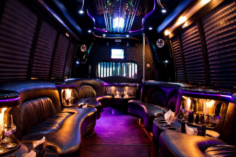 Asheville 22 Passenger Party Bus Interior