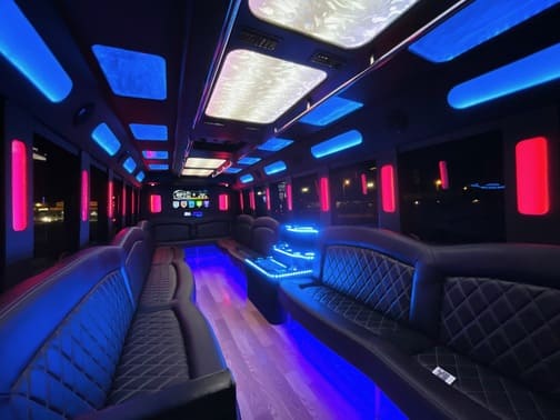 Charlotte 35 Passenger Party Bus Interior